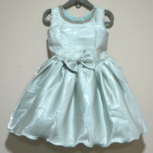 Pastel Mint Green Metallic Finished Dress